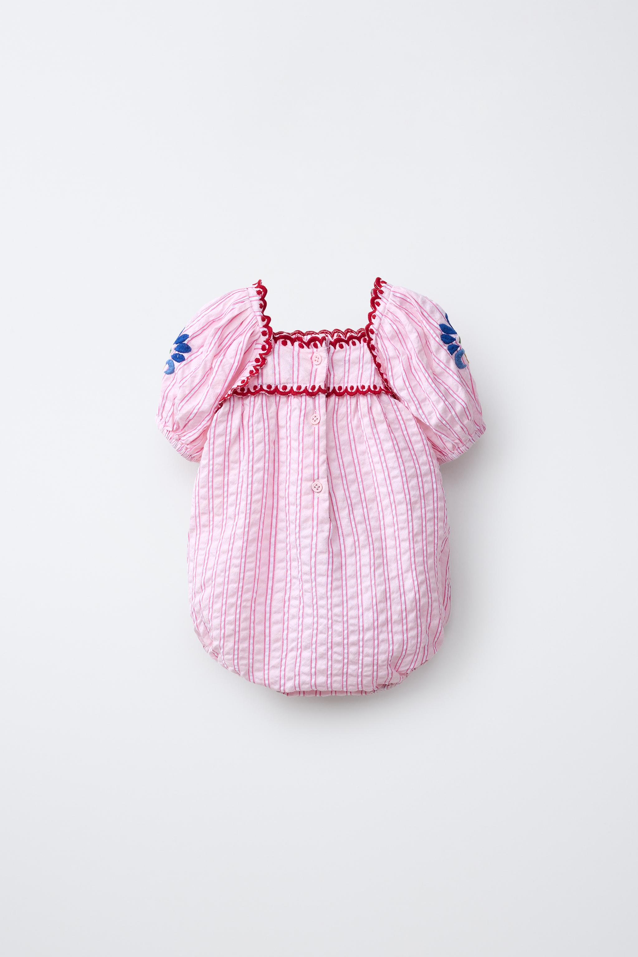 STRIPED AND EMBROIDERED ROMPER SISSEL EDELBO X ZARA KIDS